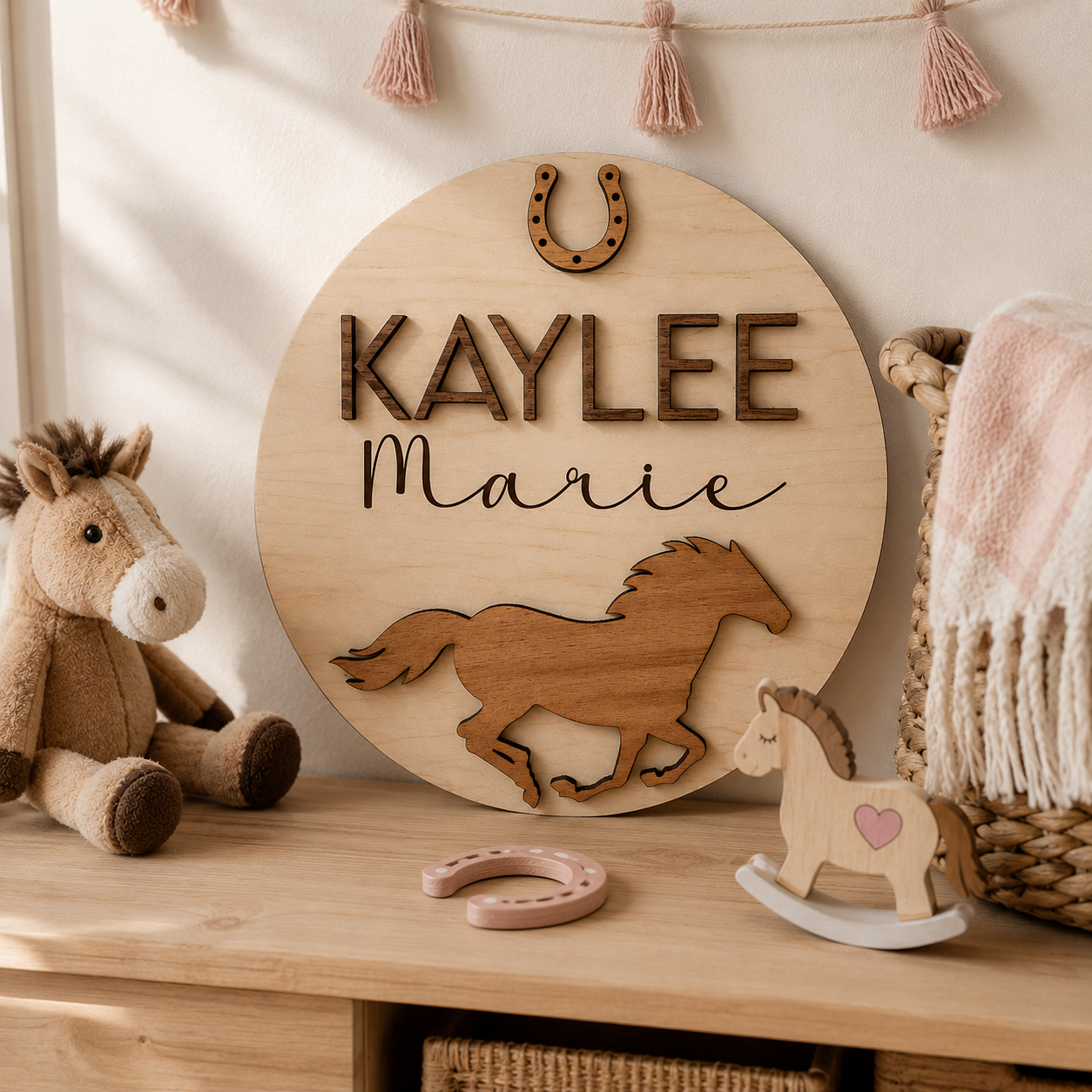 Horse and Hoof Name Sign